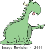 #12444 Pointing Dragon Clipart