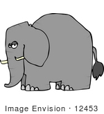 #12453 Side View Of An Elephant Clipart