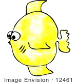 #12461 Yellow Fish Clipart