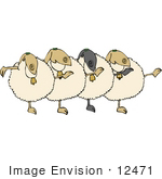 #12471 Singing And Dancing Sheep Clipart