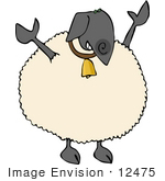 #12475 Sheep Wearing A Bell Clipart