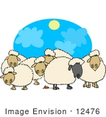 #12476 Flock Of Sheep Clipart