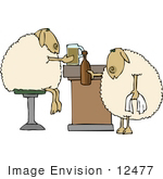 #12477 Sheep At A Bar Clipart