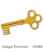 #12488 Skeleton Key Clipart