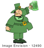 #12490 Green Beer For St Patrick’S Day Clipart