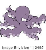 #12495 Purple Octopus Clipart