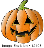 #12498 Carved Halloween Pumpkin Clipart