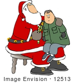 #12513 Boy On Santa’S Knee Clipart