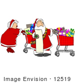 #12519 Mrs Claus Christmas Shopping With Santa Clipart