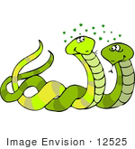 #12525 Two Snakes In Love Clipart