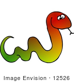 #12526 Colorful Snake Clipart