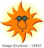 #12537 Sun Man Wearing Sunglasses Clipart