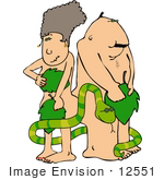#12551 Adam And Eve With The Snake Clipart