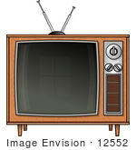 #12552 Box Television Clipart by DJArt