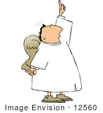 #12560 Male Angel Pointing Up Clipart
