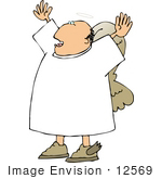 #12569 Male Angel With His Arms Up Clipart