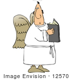 #12570 Angel Reading A Book Clipart