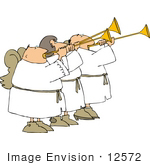#12572 Angels Playing Trumpets Clipart