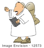 #12573 Male Angel Singing Clipart