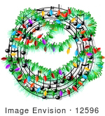 #12596 Circular Christmas Sheet Music Clipart