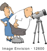 #12600 Astronomer and Wife Clipart by DJArt