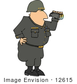 #12615 General Using Binoculars Clipart