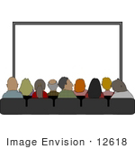 #12618 People At The Movies Clipart