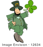 #12634 Dancing St Paddy’S Day Leprechaun Clipart