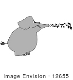 #12655 Singing Elephant Clipart