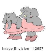 #12657 Two Elephants Doing Ballet Clipart