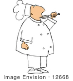 #12668 Chef Sampling His Food Clipart