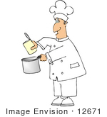 #12671 Chef With A Can And A Pot Clipart