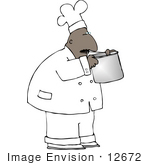 #12672 African American Chef Smelling His Food Clipart