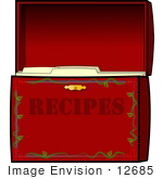 #12685 Red Recipe Box Clipart