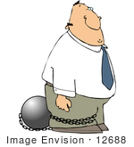 #12688 Man In Ball And Chains Clipart