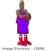 #12696 African American Basketball Athlete Clipart