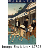 #12723 Picture Of People In Japan Riding Carriages