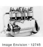 #12745 Picture Of The Wright Brothers’ 4 Cylinder Engine