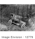 #12779 Picture Of A Side View Of A Wrecked Automobile
