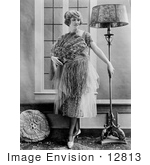 #12813 Picture Of A Woman With A Lamp