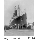 #12814 Picture Of The Lusitania In Ny Harbor In 1907