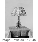 #12845 Picture Of An Elegant Lamp On A Table