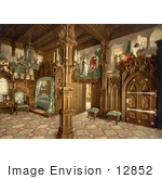 #12852 Picture Of A Neuschwanstein Castle Bedroom Germany
