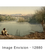 #12880 Picture Of An Arabian Man On The Shore Of The River Jordan