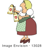 #13028 German Beer Maiden Clipart