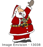 #13038 St Nicholas Singing Into A Microphone Clipart