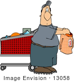 #13058 Middle Aged Caucasian Man Shopping For Underwear Clipart