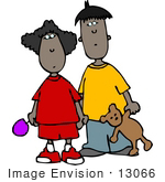 #13066 Two African American Children Brother And Sister Clipart