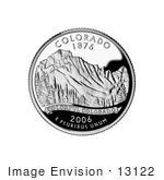 #13122 Picture Of The Rocky Mountains On The Colorado State Quarter