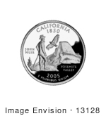 #13128 Picture Of John Muir And Condor On The California State Quarter